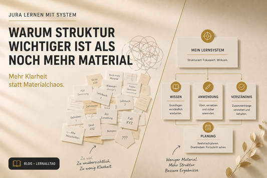 Jura lernen mit System: Warum Struktur wichtiger ist als noch mehr Material